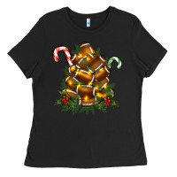 Black football tree christmas Ladies Tee - RanaPortraitStore