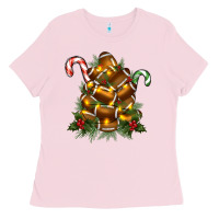 Bubblegum Pink football tree christmas Ladies Tee - RanaPortraitStore