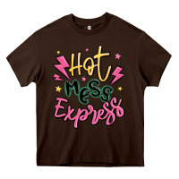 Chocolate Brown hot mess express Heavy Core Tee - MaliasSmallBusiness