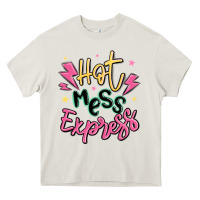 Cream hot mess express Heavy Core Tee - MaliasSmallBusiness