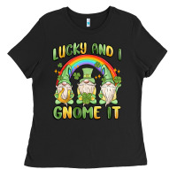 Black lucky and i gnome it Ladies Tee - MaliasSmallBusiness
