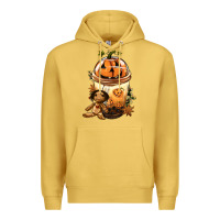Antique Gold Halloween Jack O Lantern Bobba Cup Premium Hoodie - FaDigitalArtStudio