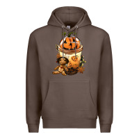 Coffee Halloween Jack O Lantern Bobba Cup Premium Hoodie - FaDigitalArtStudio