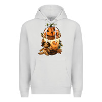 Dove Grey Halloween Jack O Lantern Bobba Cup Premium Hoodie - FaDigitalArtStudio