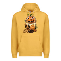 Mustard Halloween Jack O Lantern Bobba Cup Premium Hoodie - FaDigitalArtStudio