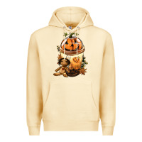 Pina Colada Halloween Jack O Lantern Bobba Cup Premium Hoodie - FaDigitalArtStudio