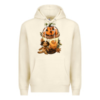 Sandshell Halloween Jack O Lantern Bobba Cup Premium Hoodie - FaDigitalArtStudio
