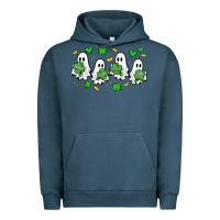 Pigment Midnight Navy clover ghostie st.patrick's day Urban Hoodie - Artiststas