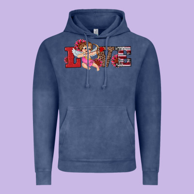 Valentine's Day Cupid Sunflowers Love Vintage Hoodie Designed By Ranaportraitstore