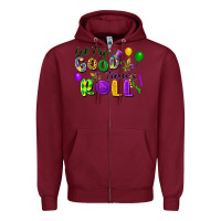 Burgundy Let the good times roll Zipper Hoodie - FaDigitalArtStudio