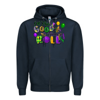 Navy Let the good times roll Zipper Hoodie - FaDigitalArtStudio