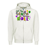 Oatmeal Heather Let the good times roll Zipper Hoodie - FaDigitalArtStudio