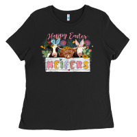 Black happy easter heifers Ladies Tee - MaliasSmallBusiness