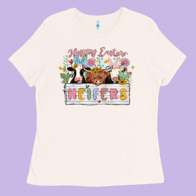 Happy Easter Heifers Ladies Tee Designed By Maliassmallbusiness