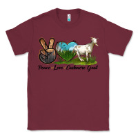 Burgundy Peace Love Cashmere Goat Classic Tee - LillyAllenDesigns