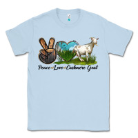 Dusty Blue Peace Love Cashmere Goat Classic Tee - LillyAllenDesigns