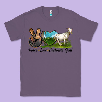 Peace Love Cashmere Goat Classic Tee Designed By Lillyallendesigns