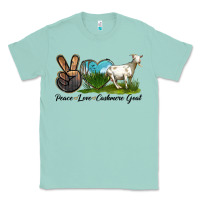Seafoam Peace Love Cashmere Goat Classic Tee - LillyAllenDesigns