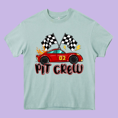 Pit Crew Boys Birthday Race Car Heavy Core Tee Designed By Maliassmallbusiness