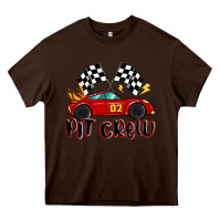Chocolate Brown pit crew boys birthday race car Heavy Core Tee - MaliasSmallBusiness