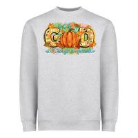 Heather Grey with god all things are possible Heavyweight Sweatshirt - CowGirlArtShop