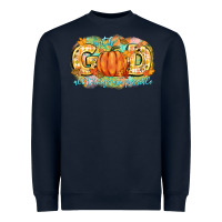 Navy with god all things are possible Heavyweight Sweatshirt - CowGirlArtShop
