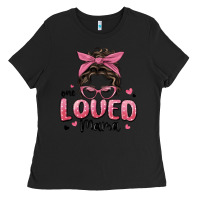 Black one loved mama messy bun Ladies Tee - MaliasSmallBusiness