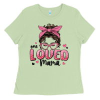Matcha one loved mama messy bun Ladies Tee - MaliasSmallBusiness