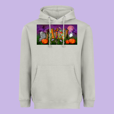 Halloween Mini License Plate Heavyweight Hoodie Designed By Bundleandbundleshop