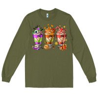 Army Green Hallothanksmas coffee cups Long Sleeve Tee - NancyCooperArtShop
