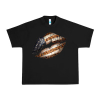 Black Vintage American Flag With Leopard Pattern Urban Heavy Tee - Bettercallsaul