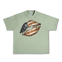 Oil Green Vintage American Flag With Leopard Pattern Urban Heavy Tee - Bettercallsaul