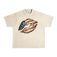 Sandshell Vintage American Flag With Leopard Pattern Urban Heavy Tee - Bettercallsaul