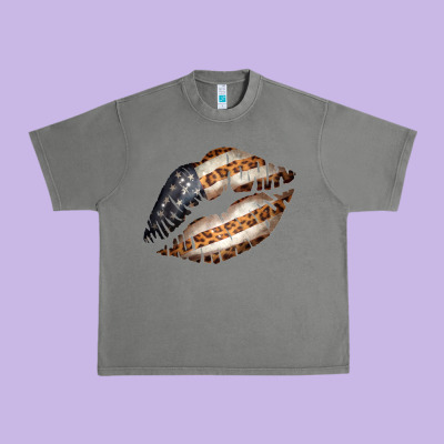 Vintage American Flag With Leopard Pattern Urban Heavy Tee Designed By Bettercallsaul