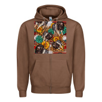 Chestnut baby hampshire pig sunflowers seamless pattern Zipper Hoodie - FaDigitalArtStudio