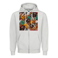 Dove Grey baby hampshire pig sunflowers seamless pattern Zipper Hoodie - FaDigitalArtStudio