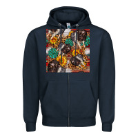 Navy baby hampshire pig sunflowers seamless pattern Zipper Hoodie - FaDigitalArtStudio