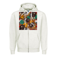 Baby Hampshire Pig Sunflowers Seamless Pattern Zipper Hoodie | Teevron