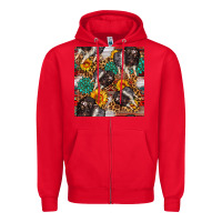 Red baby hampshire pig sunflowers seamless pattern Zipper Hoodie - FaDigitalArtStudio
