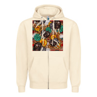 Sandshell baby hampshire pig sunflowers seamless pattern Zipper Hoodie - FaDigitalArtStudio