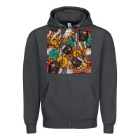Smoke baby hampshire pig sunflowers seamless pattern Zipper Hoodie - FaDigitalArtStudio