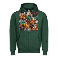 Sports Green baby hampshire pig sunflowers seamless pattern Zipper Hoodie - FaDigitalArtStudio