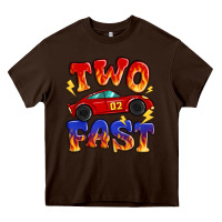 Chocolate Brown two fast boys birthday racing car Heavy Core Tee - MaliasSmallBusiness