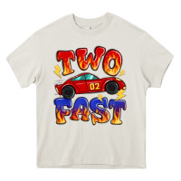 Cream two fast boys birthday racing car Heavy Core Tee - MaliasSmallBusiness