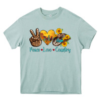 Arona peace love country cowhide cowboy hat Heavy Core Tee - AdoDesignShop