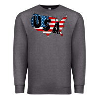 Charcoal Heather Usa Premium Sweatshirt - CowhideDigitalArt