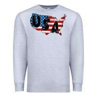 Heather Grey Usa Premium Sweatshirt - CowhideDigitalArt