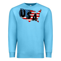 Ocean Blue Usa Premium Sweatshirt - CowhideDigitalArt