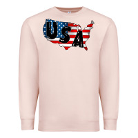 Pale Pink Usa Premium Sweatshirt - CowhideDigitalArt