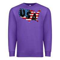 Purple Usa Premium Sweatshirt - CowhideDigitalArt